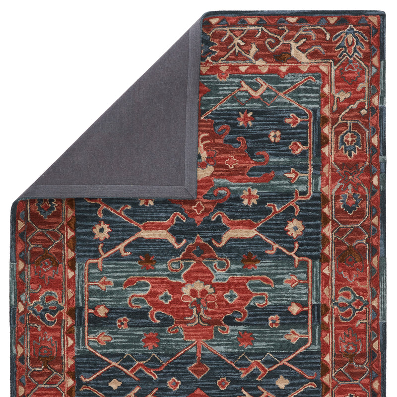 media image for cinnabar handmade medallion red blue rug by jaipur living 4 231