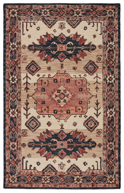 product image of idina handmade medallion pink dark blue rug by jaipur living 1 55