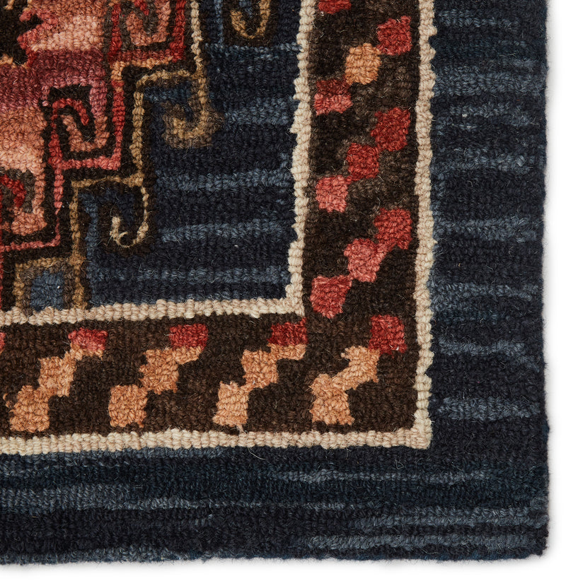 media image for kyoto handmade tribal dark blue pink rug by jaipur living 5 256