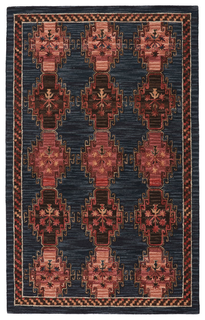 product image of kyoto handmade tribal dark blue pink rug by jaipur living 1 570