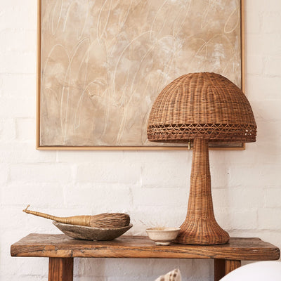 product image for rattan mushroom table lamp by woven mustl na 3 27