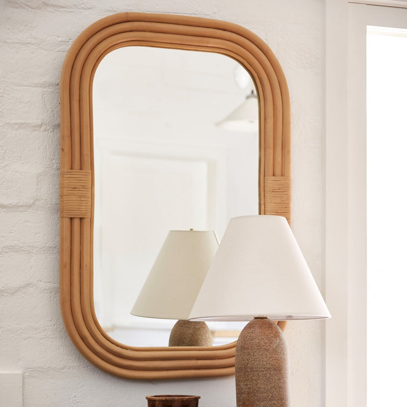 media image for stacked pole rattan rectangular mirror by woven spmrre na 3 290