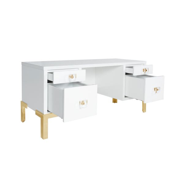 media image for Four Drawer Desk By Bd Studio Ii Cosby Wh 5 214