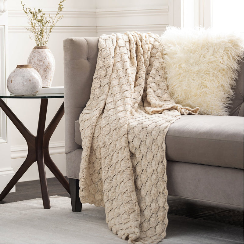 media image for Captiva CPV-1000 Knitted Throw in Champagne by Surya 293