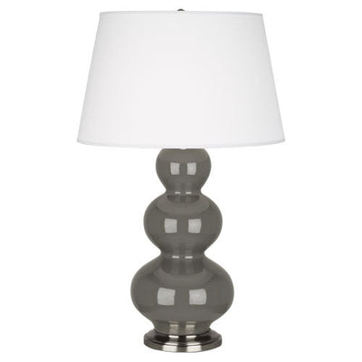 product image of triple gourd ash glazed ceramic table lamp by robert abbey ra cr42x 1 55