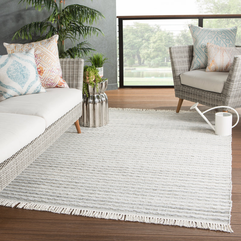media image for Torre Indoor/ Outdoor Solid Light Gray/ Cream Rug by Jaipur Living 219