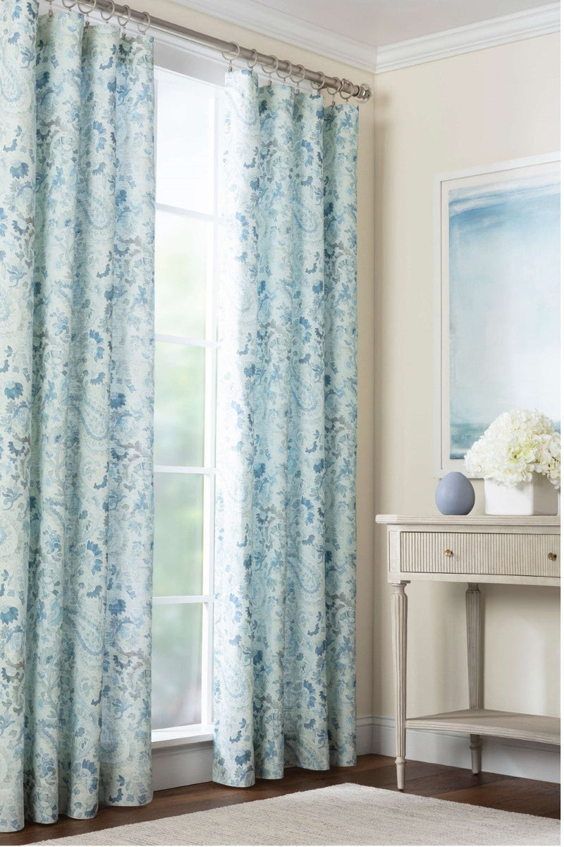 media image for ines linen blue curtain panel by annie selke pc2309 pnl50108 4 237