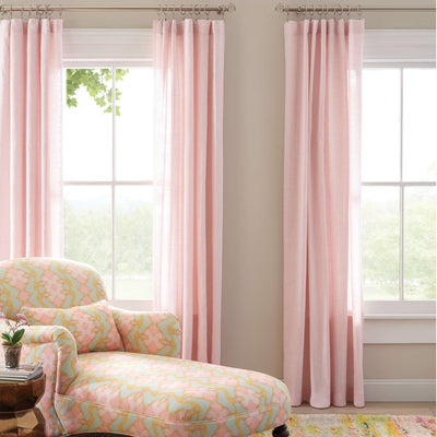 product image for lush linen slipper pink curtain panel by annie selke pc2362 w115108 3 42