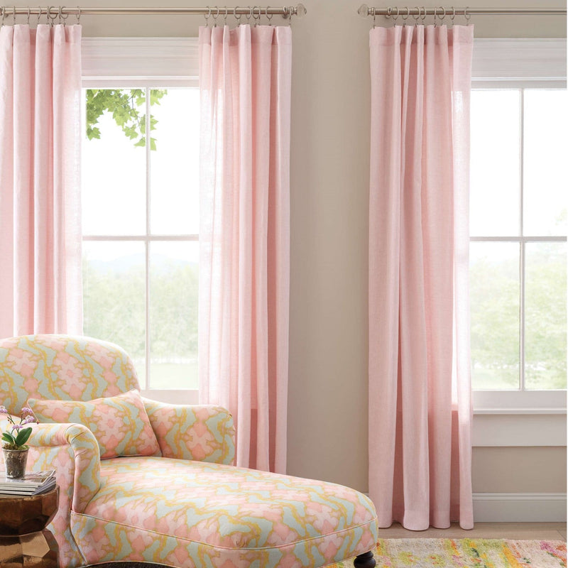 media image for lush linen slipper pink curtain panel by annie selke pc2362 w115108 3 281