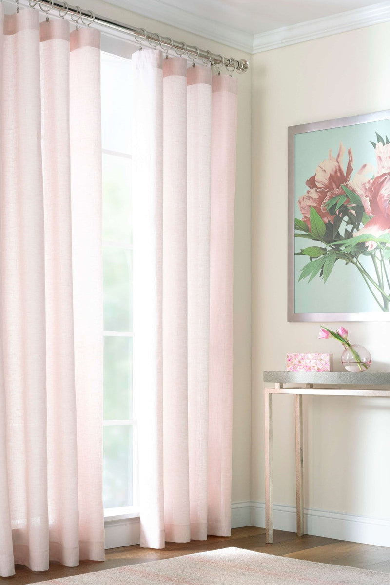 media image for lush linen slipper pink curtain panel by annie selke pc2362 w115108 2 213