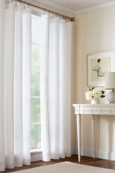 product image for striped sheer white curtain panel by annie selke pc2418 pnl108 2 8
