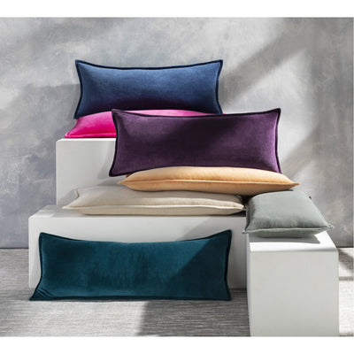 product image for Cotton Velvet CV-033 Lumbar Pillow in Dark Purple by Surya 33