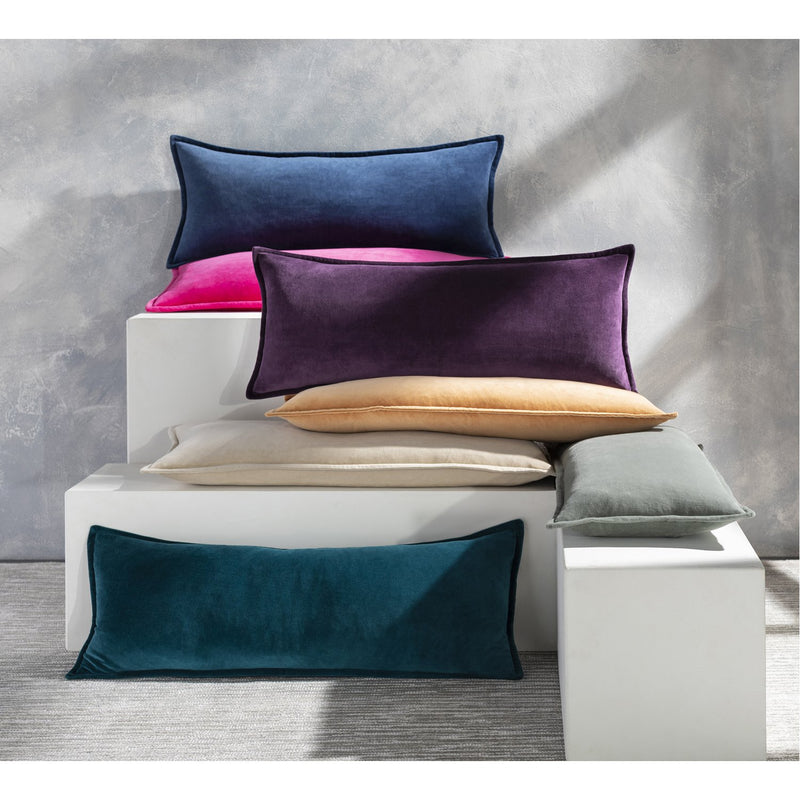 media image for Cotton Velvet CV-033 Lumbar Pillow in Dark Purple by Surya 286