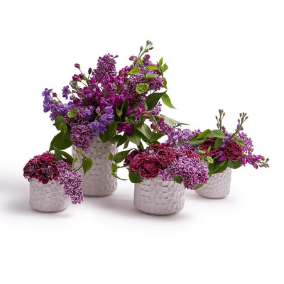 product image of Cubist Soft White Pattern Planter Set Of 4 By Tozai Cyc035 S4 1 59