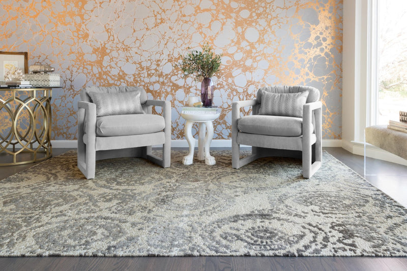 media image for Cyrus Hand Knotted Silver/Mocha Rug 3 237