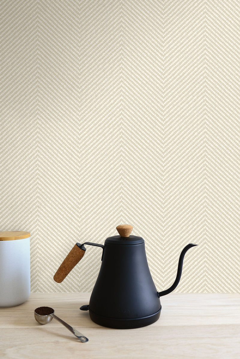media image for Cafe Chevron Wallpaper in Buttermilk from the More Textures Collection by Seabrook Wallcoverings 223