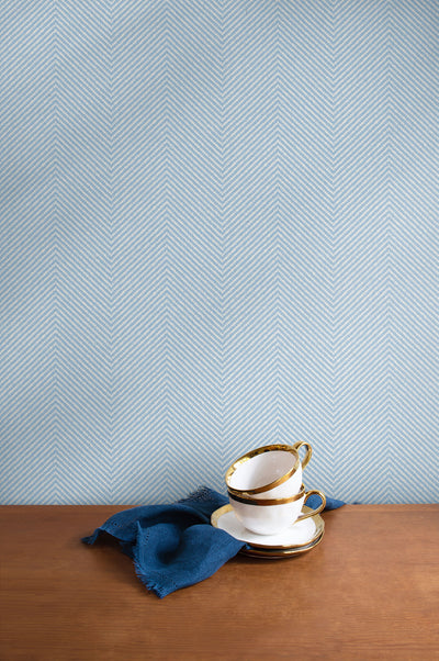 product image for Cafe Chevron Wallpaper in Crystal from the More Textures Collection by Seabrook Wallcoverings 9
