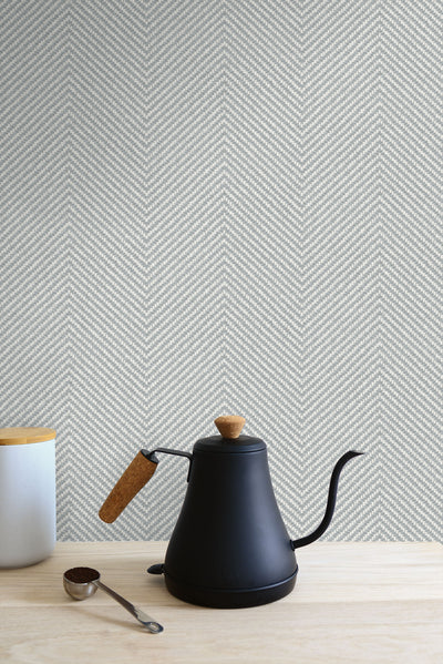 product image for Cafe Chevron Wallpaper in Oyster from the More Textures Collection by Seabrook Wallcoverings 78