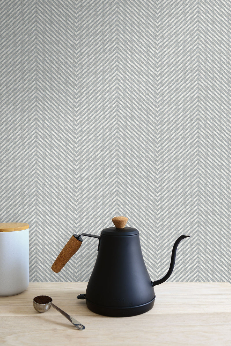 media image for Cafe Chevron Wallpaper in Oyster from the More Textures Collection by Seabrook Wallcoverings 252