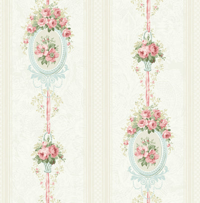 product image of sample cameo stripe wallpaper in pretty pink from the spring garden collection by wallquest 1 597