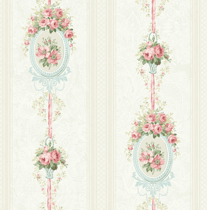media image for Cameo Stripe Wallpaper in Pretty Pink from the Spring Garden Collection by Wallquest 223