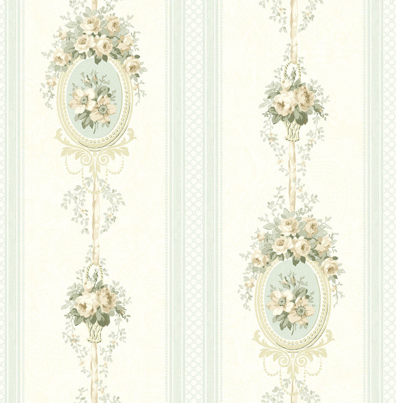 media image for Cameo Stripe Wallpaper in Soft Blue from the Spring Garden Collection by Wallquest 290