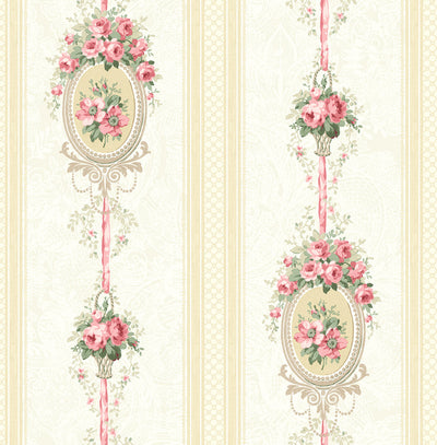 product image of sample cameo stripe wallpaper in sunshine from the spring garden collection by wallquest 1 568