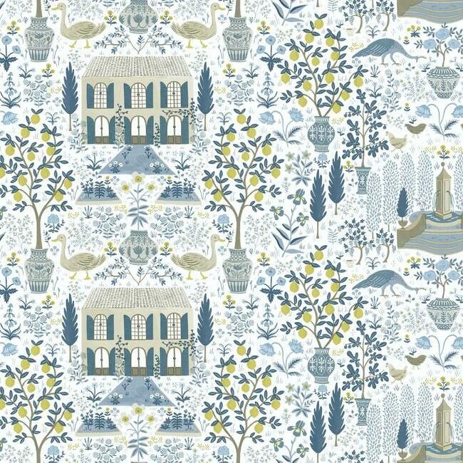 media image for Camont Wallpaper in Indigo from the Rifle Paper Co. Collection by York Wallcoverings 296