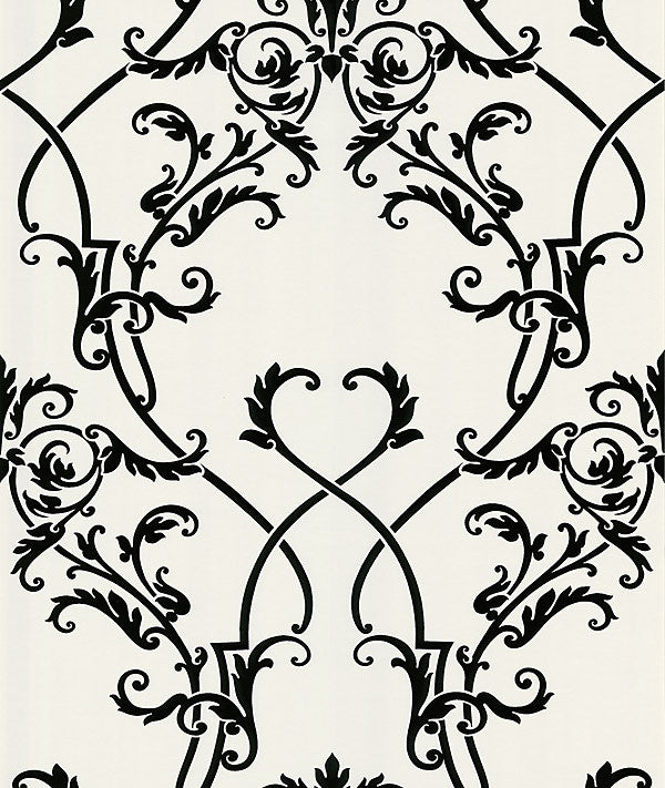 media image for Candela Chandelier Wallpaper in Black and White by Brewster Home Fashions 284