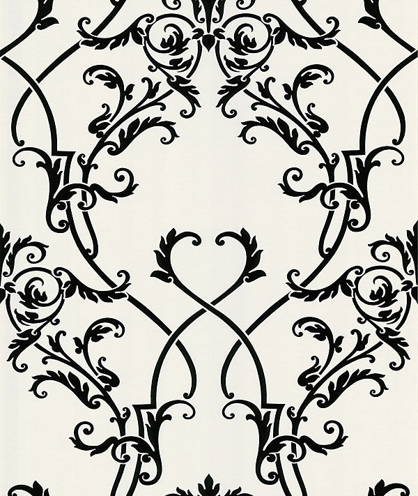 media image for sample candela chandelier wallpaper in black and white by brewster home fashions 1 26