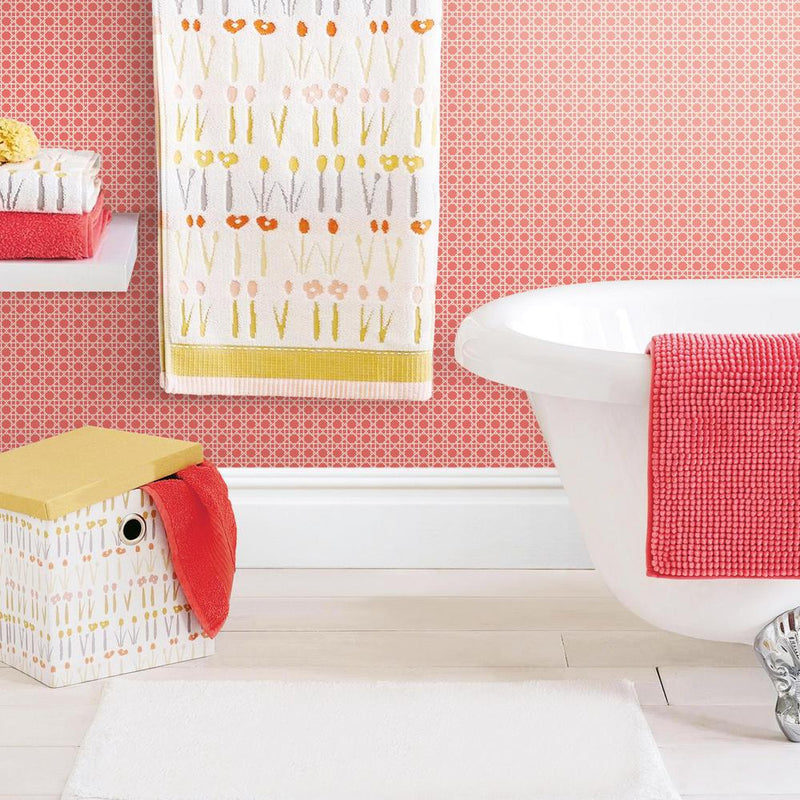 media image for Caning Peel & Stick Wallpaper in Coral by RoomMates for York Wallcoverings 292