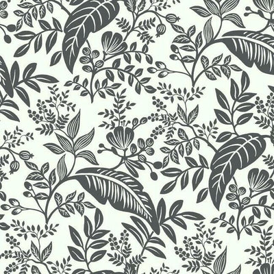 product image of sample canopy wallpaper in black and white from the rifle paper co collection by york wallcoverings 1 575