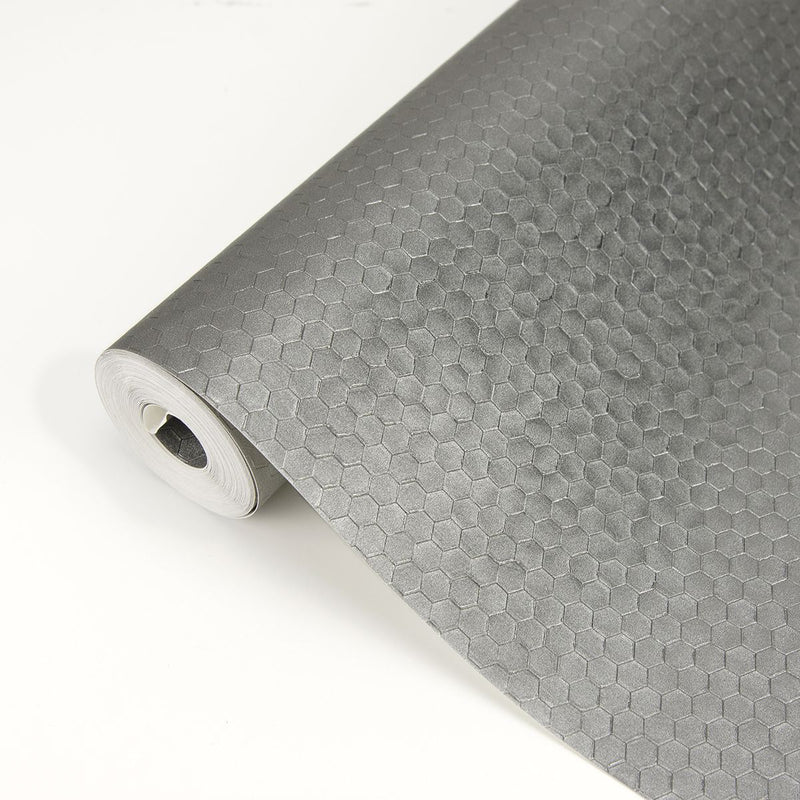 media image for Carbon Honeycomb Geometric Wallpaper in Pewter from the Polished Collection by Brewster Home Fashions 288