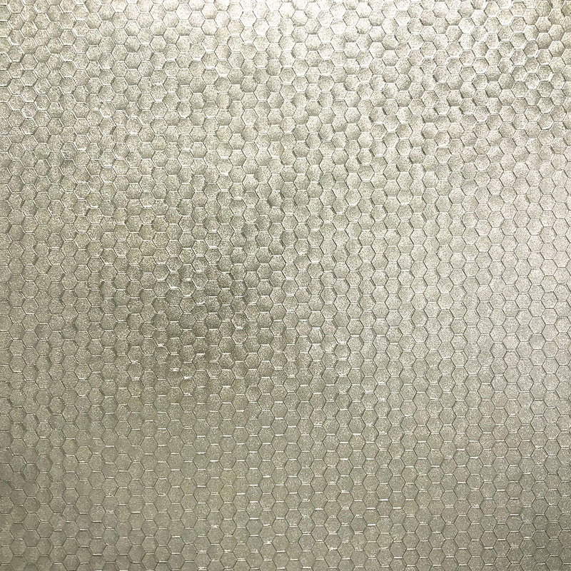 media image for Carbon Honeycomb Geometric Wallpaper in Platinum from the Polished Collection by Brewster Home Fashions 298