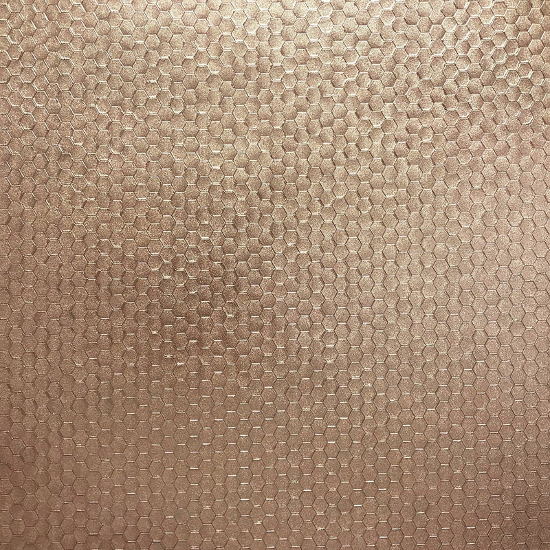 media image for Carbon Honeycomb Geometric Wallpaper in Rose Gold from the Polished Collection by Brewster Home Fashions 249