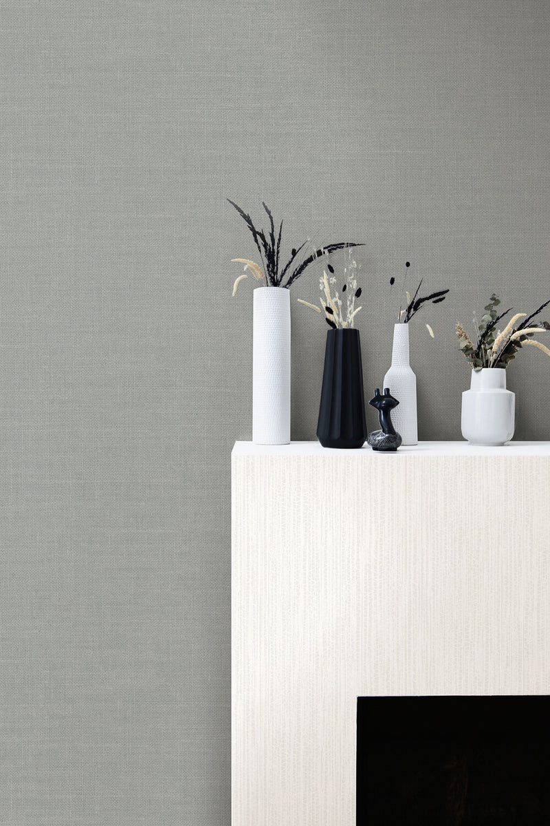 media image for Cardboard Faux Wallpaper in Metallic Pearl and Heather Grey from the Living With Art Collection by Seabrook Wallcoverings 22