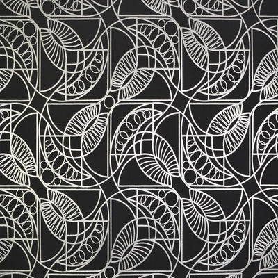 product image of Cartouche Wallpaper in Black and Silver by Antonina Vella for York Wallcoverings 525
