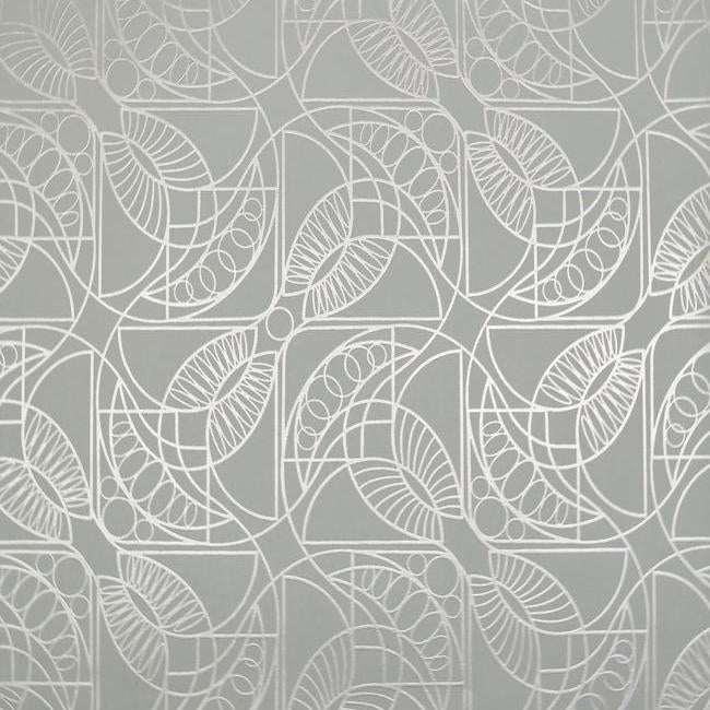 media image for sample cartouche wallpaper in blue and silver by antonina vella for york wallcoverings 1 220