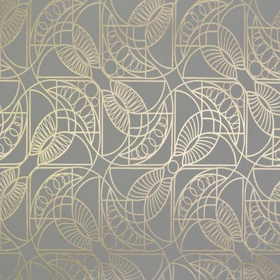 product image of Cartouche Wallpaper in Grey and Gold by Antonina Vella for York Wallcoverings 537
