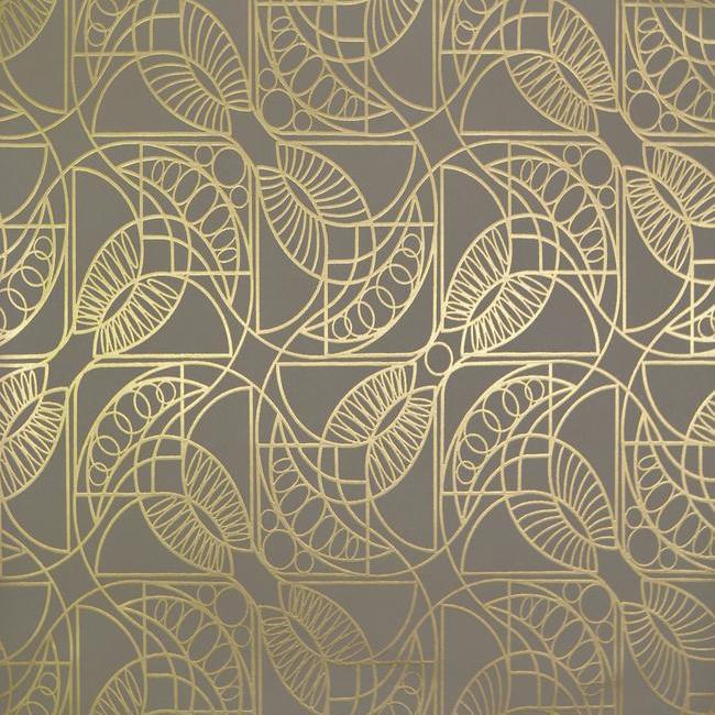 media image for Cartouche Wallpaper in Khaki and Gold by Antonina Vella for York Wallcoverings 251