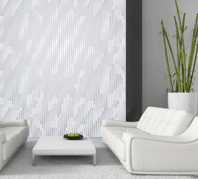 product image for Cascade Wallpaper in Silver Rain design by Jill Malek 36