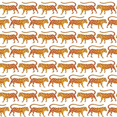 product image of Cat Coquillette Jaguars Peel & Stick Wallpaper in Orange by RoomMates for York Wallcoverings 551