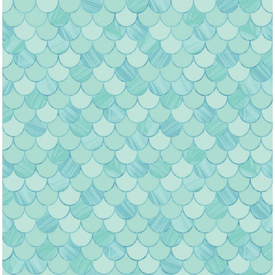 product image of Catalina Scales Wallpaper in Aqua from the Tortuga Collection by Seabrook Wallcoverings 510
