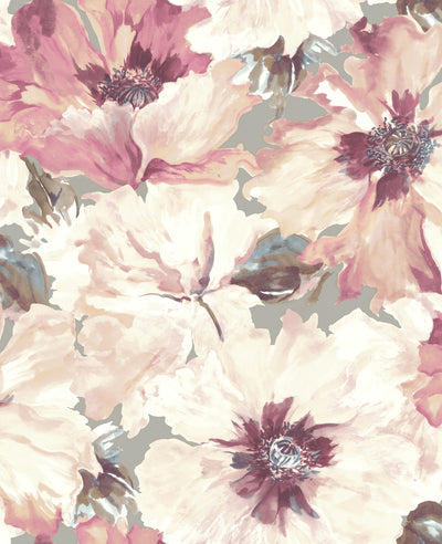 product image of Cecita Floral Wallpaper in Pink from the Lugano Collection by Seabrook Wallcoverings 581
