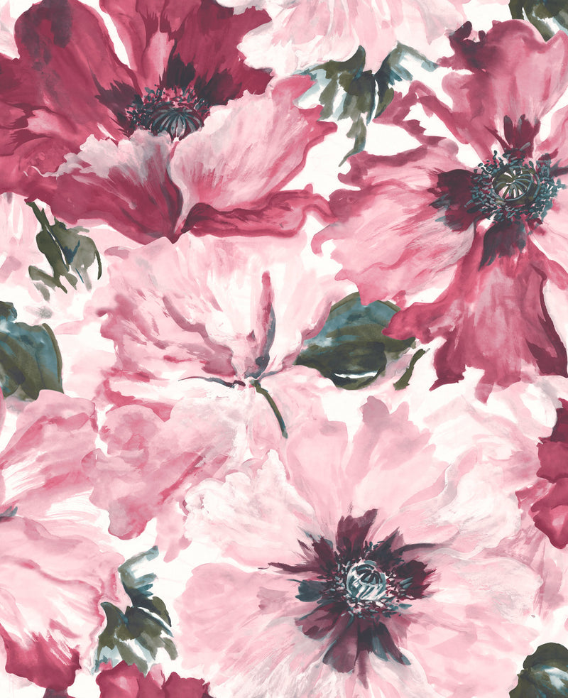media image for sample cecita floral wallpaper in purple from the lugano collection by seabrook wallcoverings 1 237
