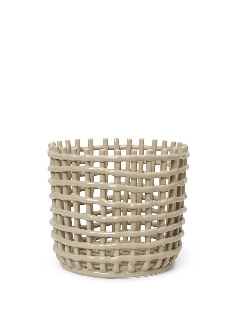 media image for Ceramic Basket - Cashmere in Various Sizes 292