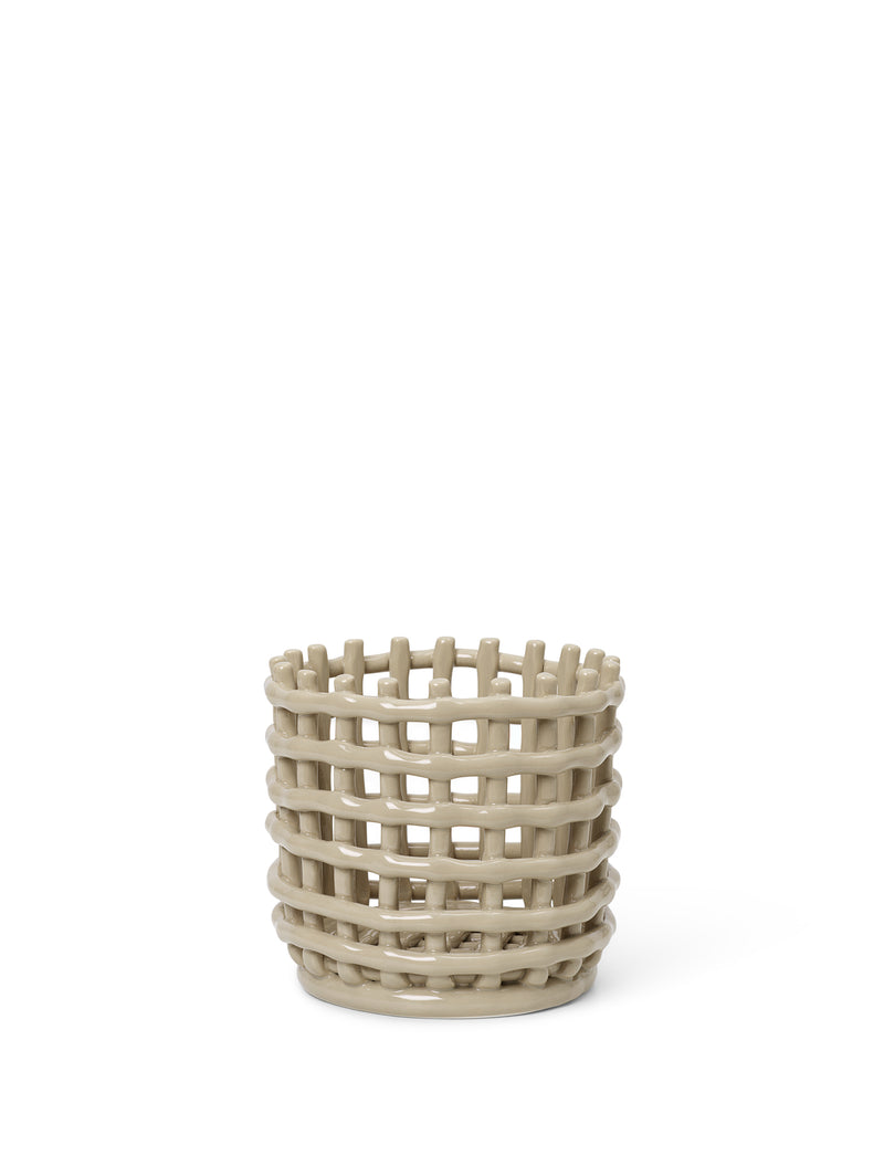 media image for Ceramic Basket - Cashmere in Various Sizes 257