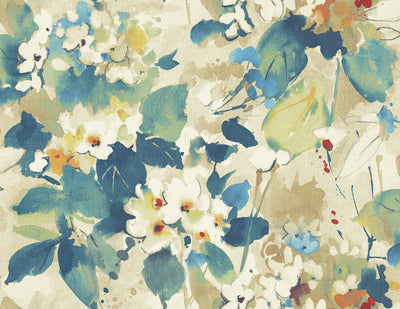 product image of Chambon Floral Wallpaper in Blue from the Lugano Collection by Seabrook Wallcoverings 571