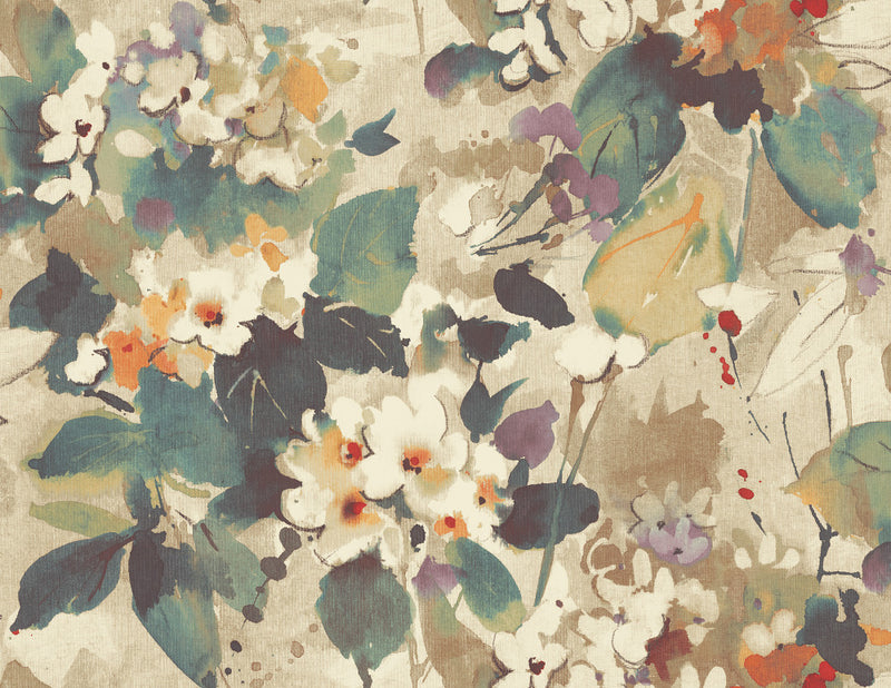 media image for sample chambon floral wallpaper in green and purple from the lugano collection by seabrook wallcoverings 1 294