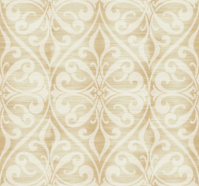 product image of sample chambon ogee wallpaper in beige neutrals from the lugano collection by seabrook wallcoverings 1 539